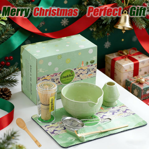 Clay&Fire bamboo whisk for creamy, lump-free matcha foam