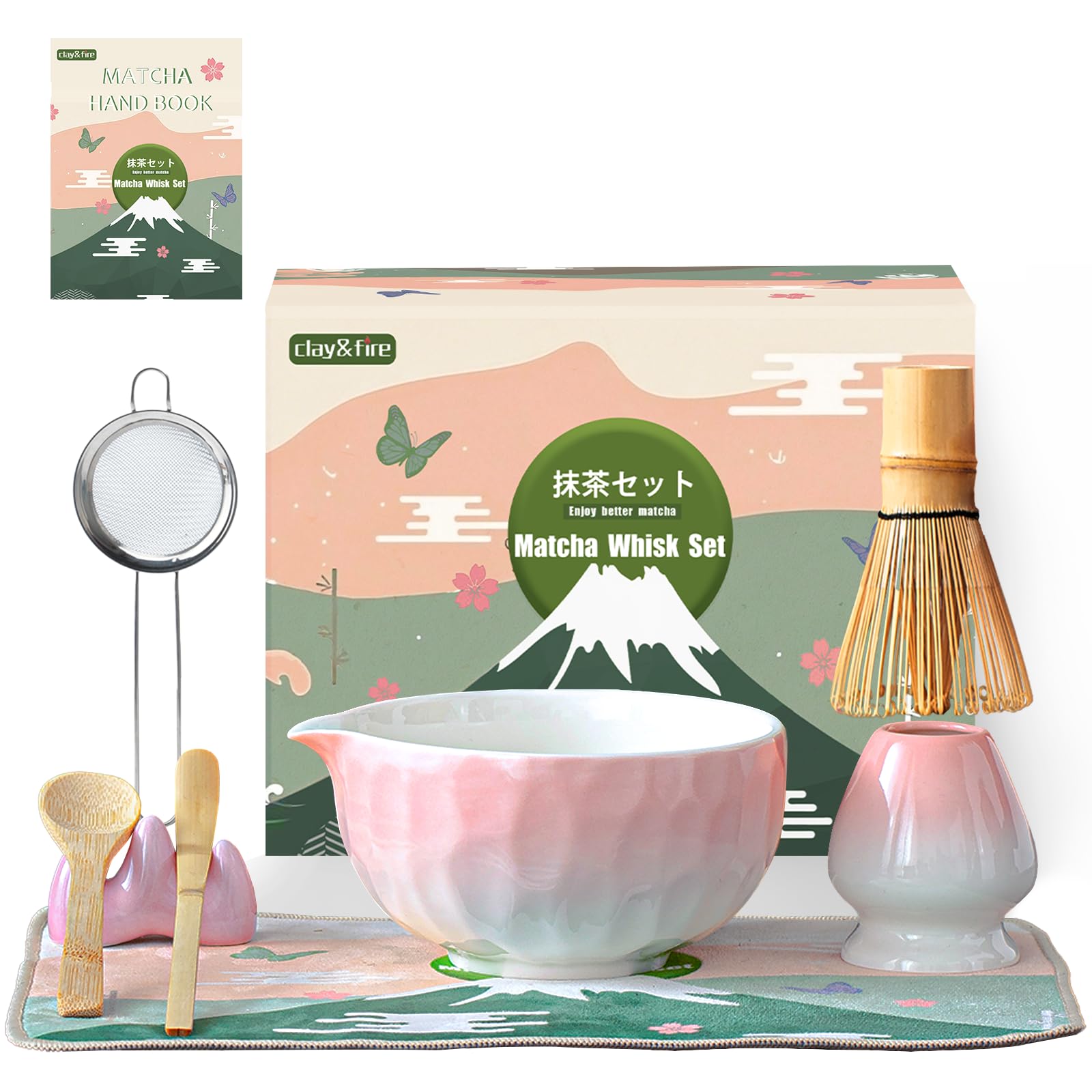 Clay&Fire matcha handbook with brewing tips and techniques.