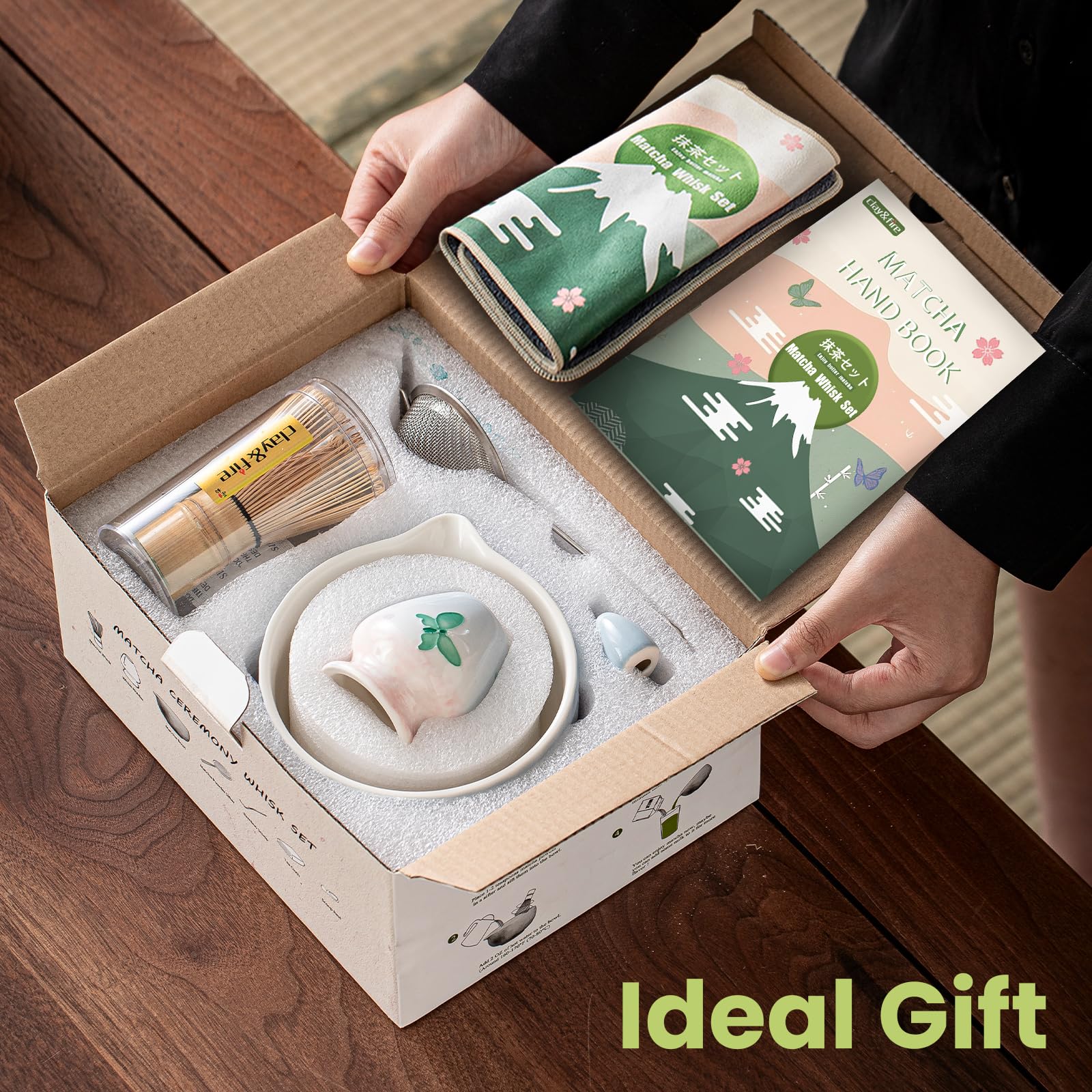 Clay & Fire tea towel for catching spills during prep.