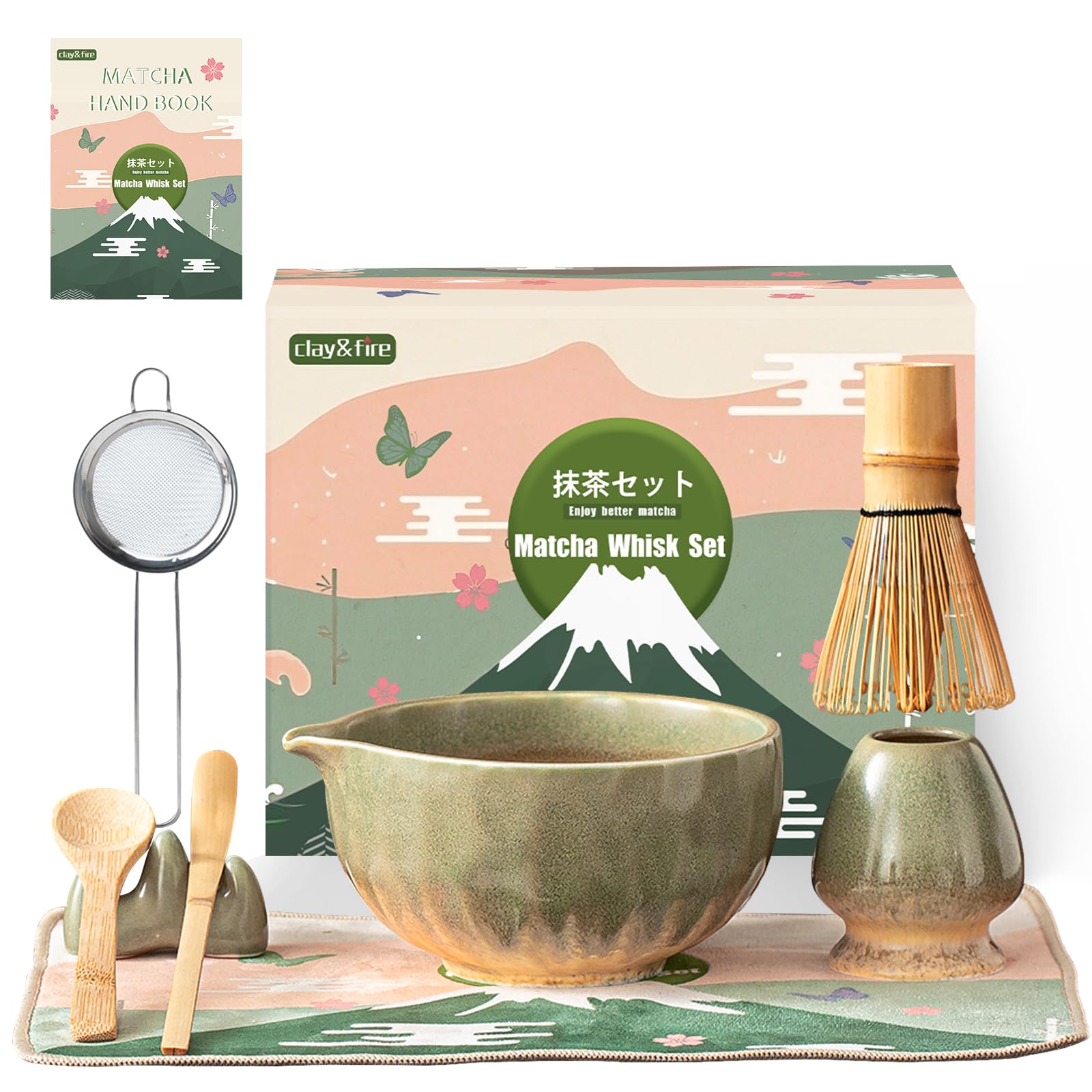 Clay&Fire Starry matcha bowl with hammered texture for easy cleaning and elegant serving.