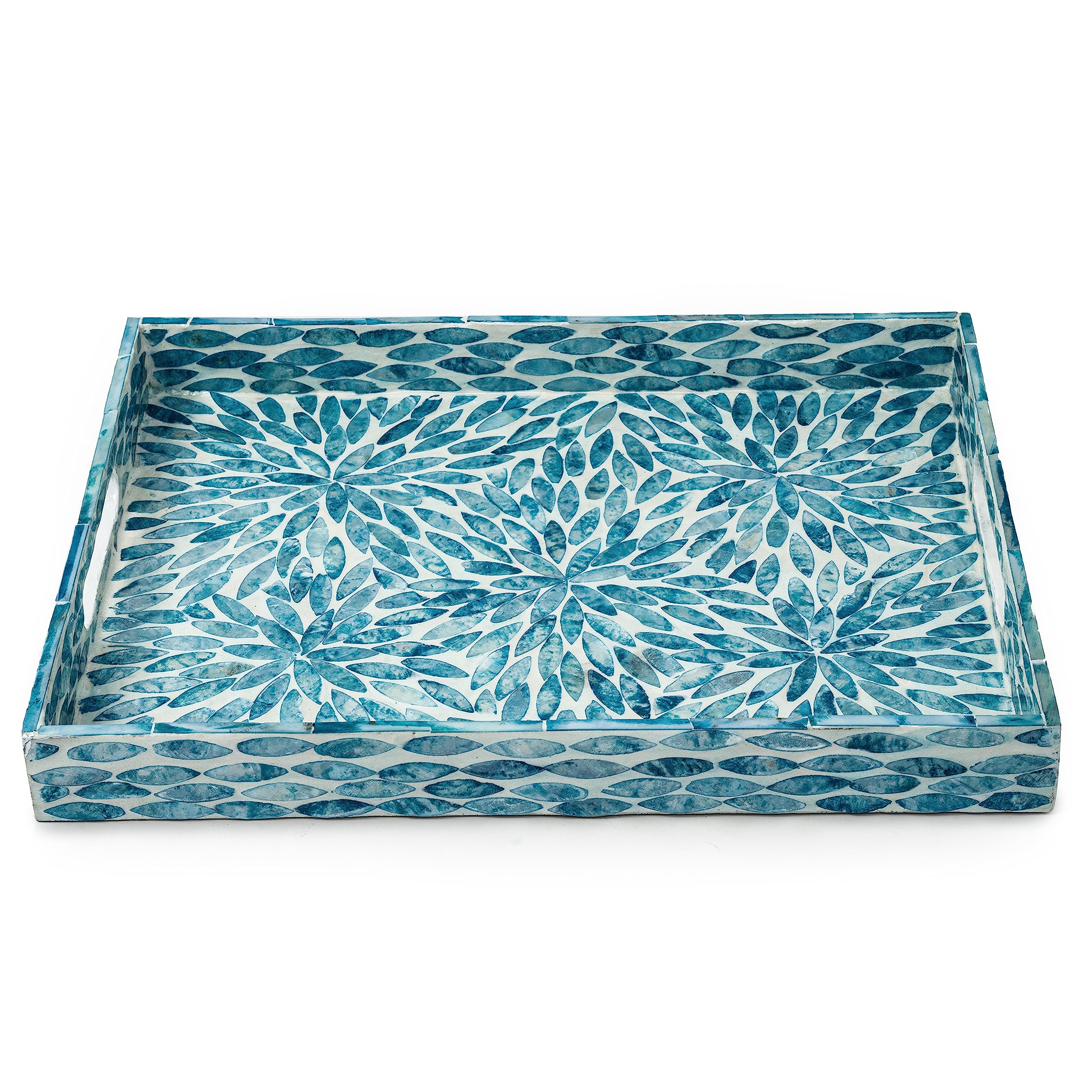 CLAYNIX coastal floral decor tray adds elegant touch to any table.