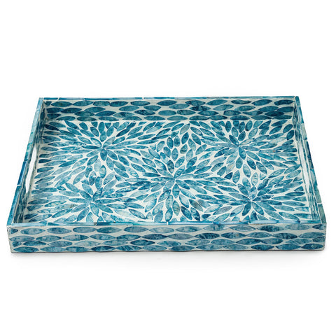 CLAYNIX coastal floral decor tray adds elegant touch to any table.