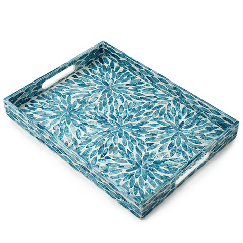 CLAYNIX lacquered wood tray ideal for tea service with wipe-clean surface.