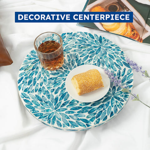 CLAYNIX Lazy Susan wooden round base enables smooth, silent spinning.