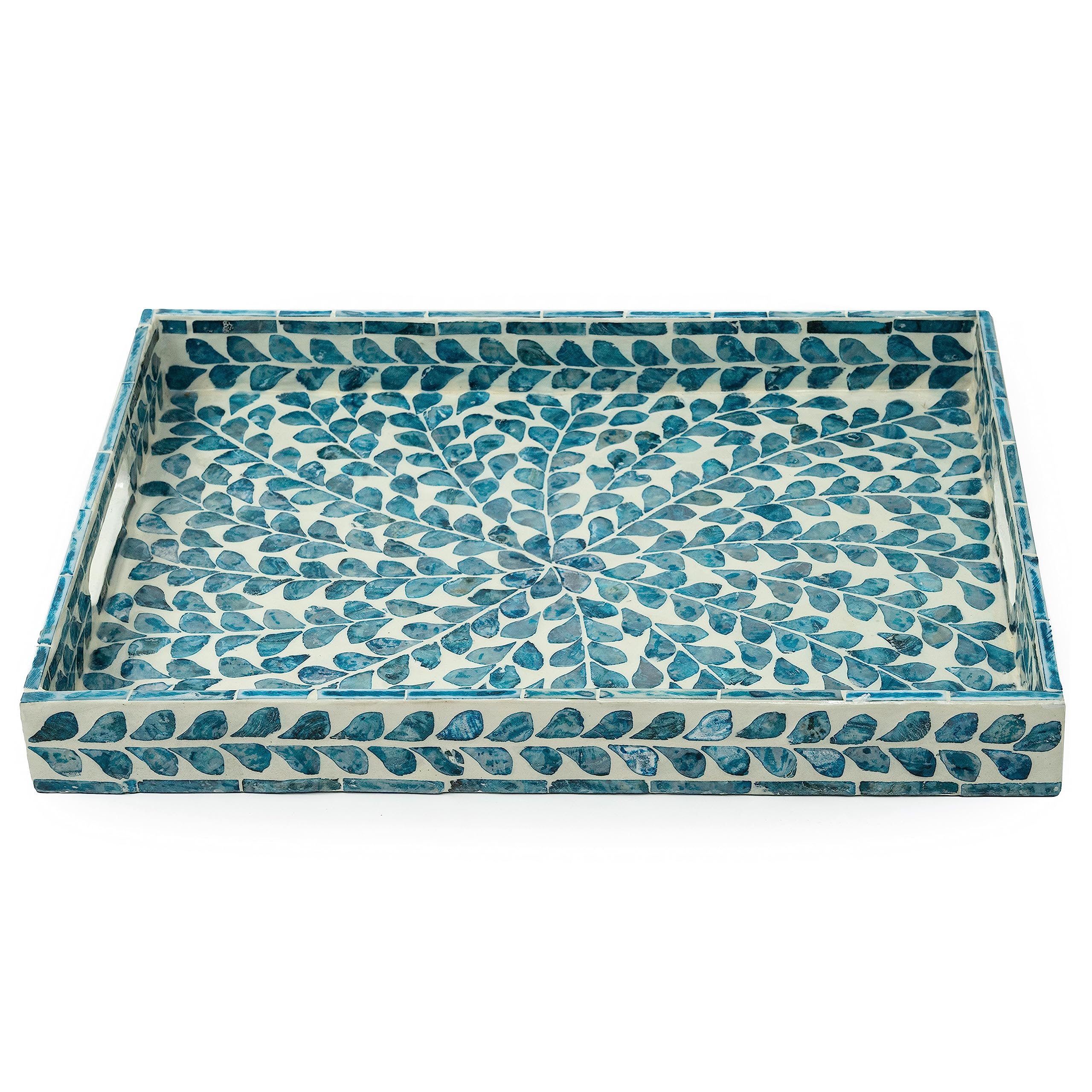 CLAYNIX serving tray's sturdy wood core provides durable support for meals.