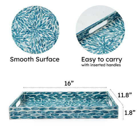 CLAYNIX wooden tray with dual handles for easy serving and transport.