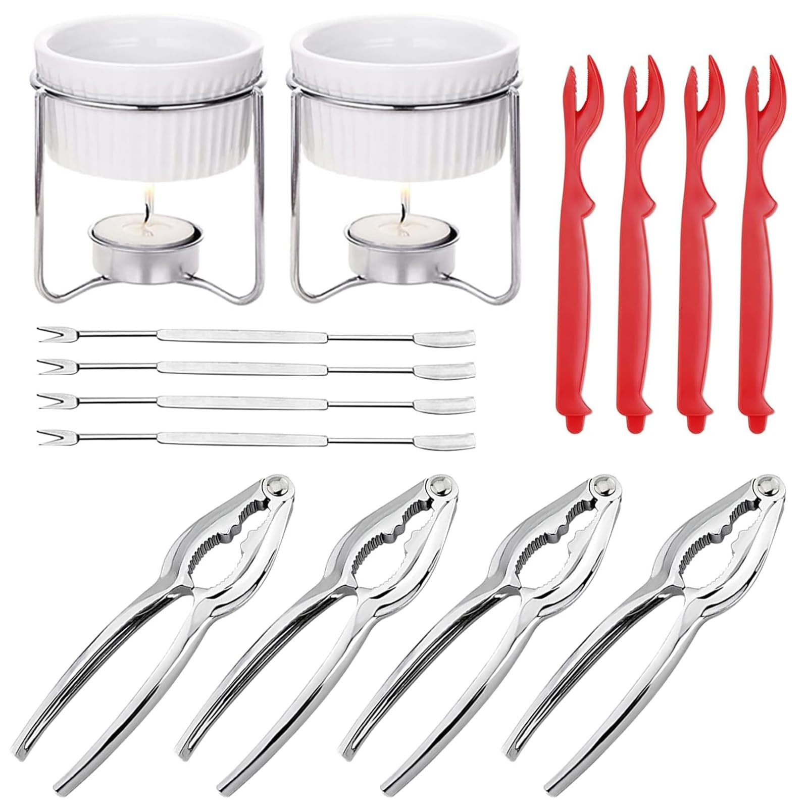 CLEABANKE crab crackers set with zinc alloy handles for effortless shell cracking.