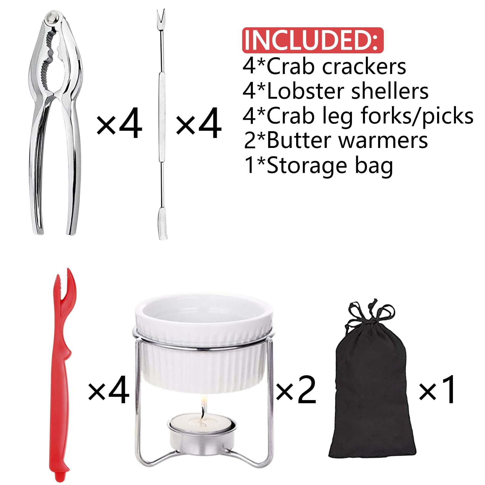 CLEABANKE crab forks and picks for precise meat extraction at the table.