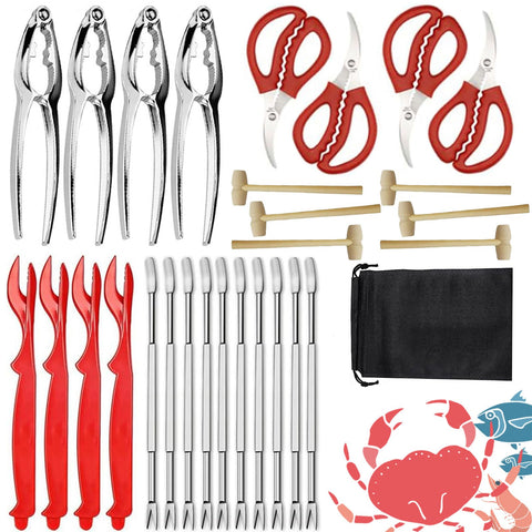 CLEABANKE crab leg crackers set for effortless shellfish cracking and mess-free dining