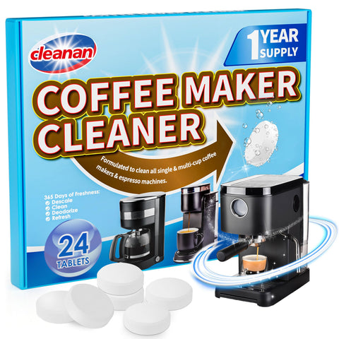 Cleanan coffee maker cleaner tablet pack-shot, universal descaling for many machines