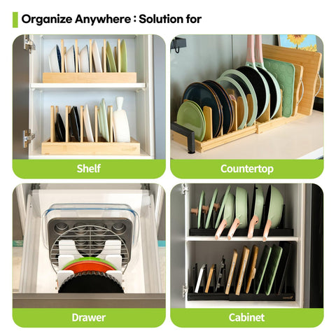CleanClue heavy-duty support for sturdy cookware and durable organization.