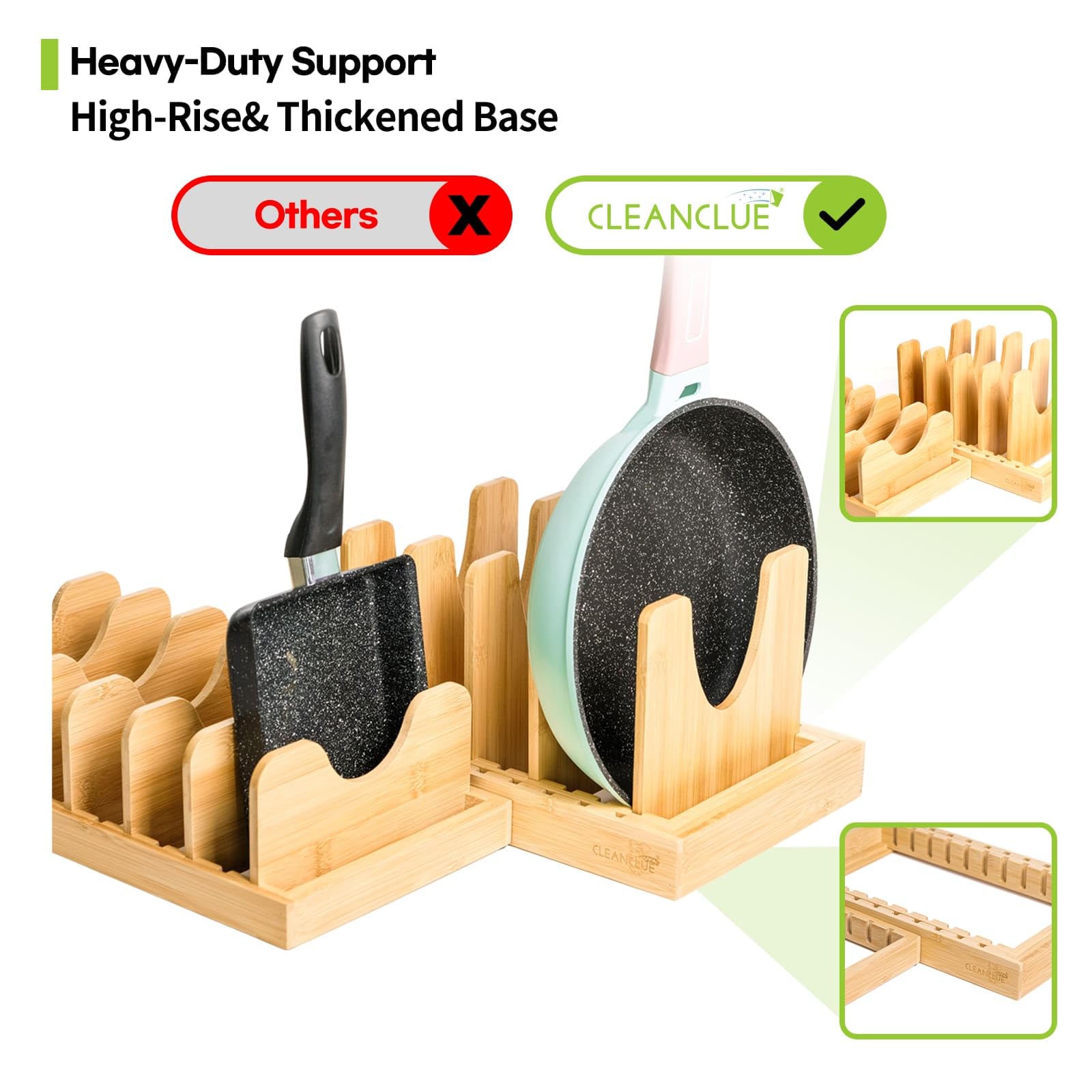 CleanClue expandable design fits 13.7 to 25.6 inches for flexible storage.