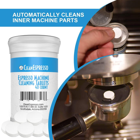 CleanEspresso descaler two-use package helps remove mineral buildup from Breville machines.