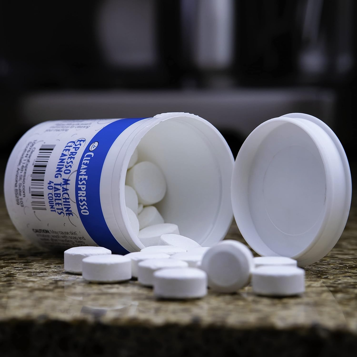 CleanEspresso inside-machine cleaning action removing oils and buildup enhances flow.