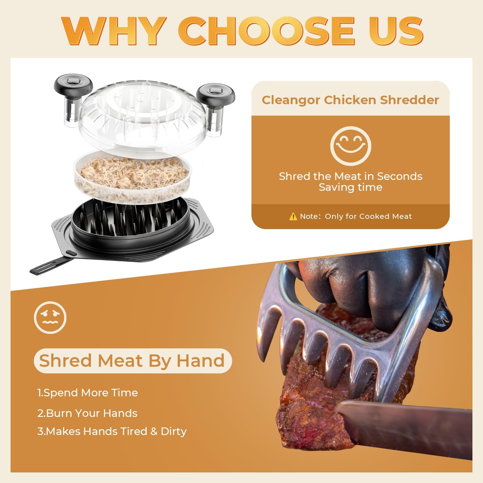 CLEANGOR includes cleaning brush and fork for thorough cleaning.