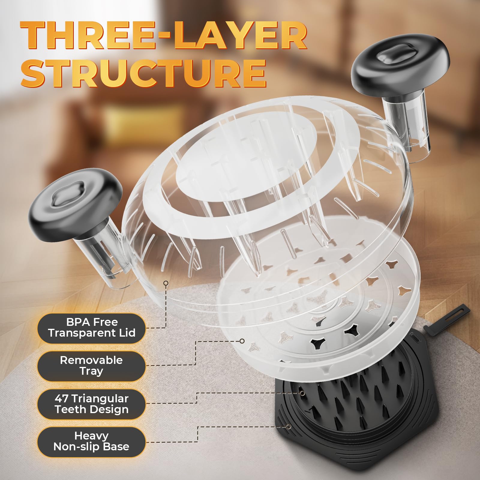 CLEANGOR chicken shredder with ergonomic, non-slip handle for comfortable use.