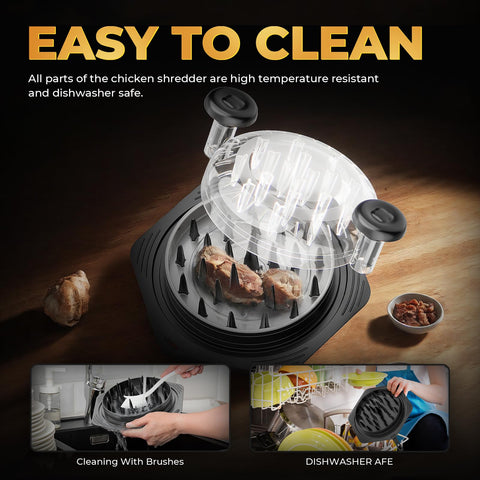 CLEANGOR shredder works with beef, pork, and chicken for versatile use.