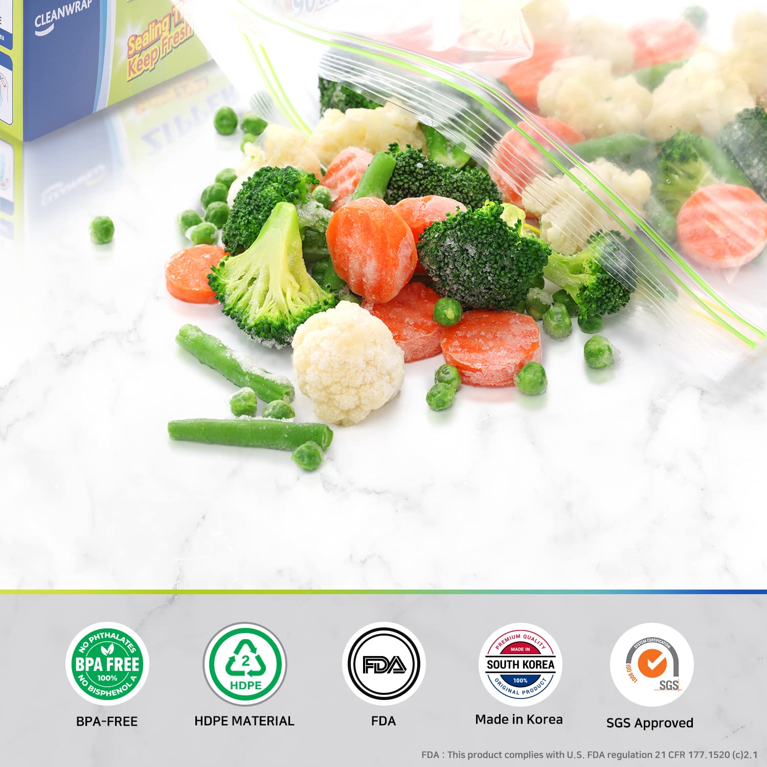 CleanWrap large capacity pack of 90 bags for bulk storage