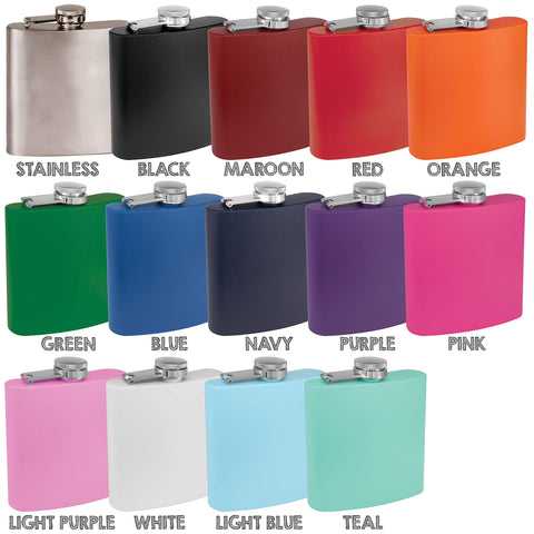 Clear Water wedding party flask set ideal for bridesmaids and groomsmen.