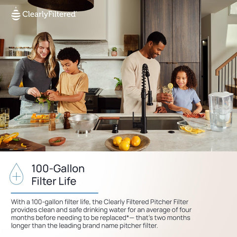 Clearly Filtered No.1 Pitcher clean-water-anywhere ideal for home, office, or dorm.