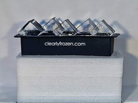 ClearlyFrozen clear ice tray open-top design for easy filling and removal.