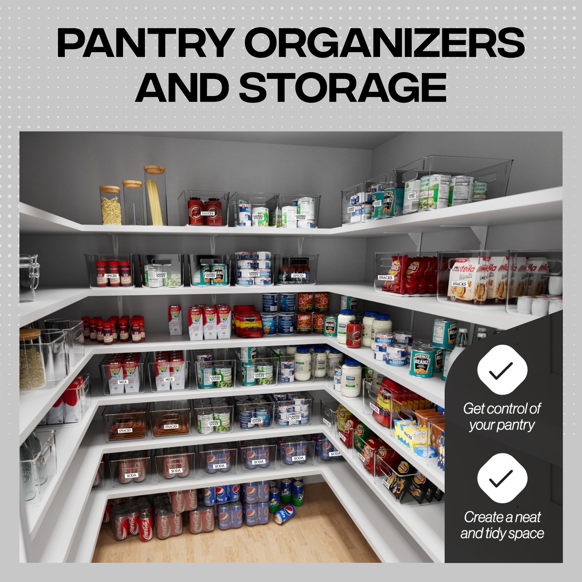 ClearSpace bin for fridge-storage shows contents clearly for quick access.