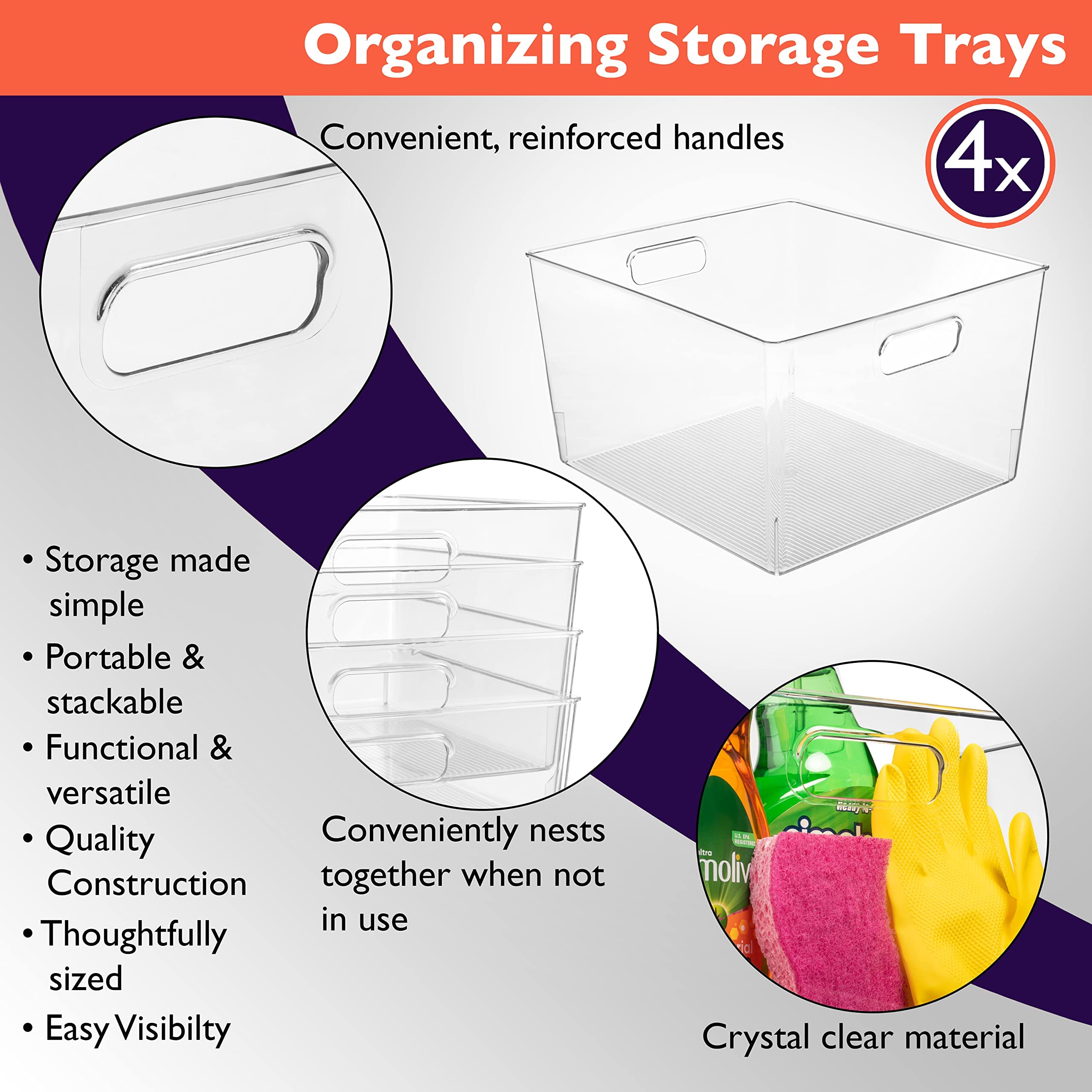 ClearSpace XL bin with built-in handles for easy transport between rooms
