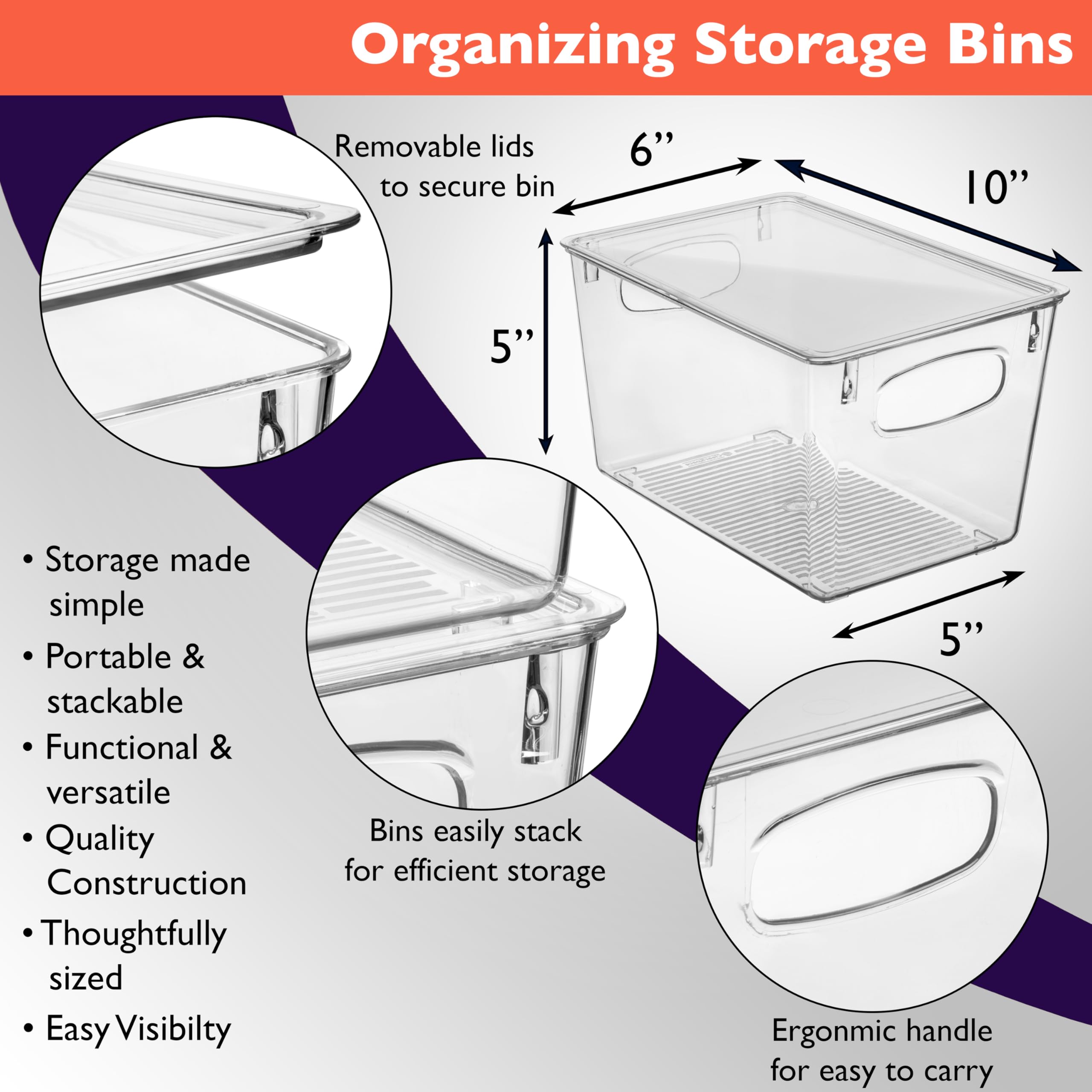 ClearSpace fridge organizer bin provides clear view for quick fridge organization.