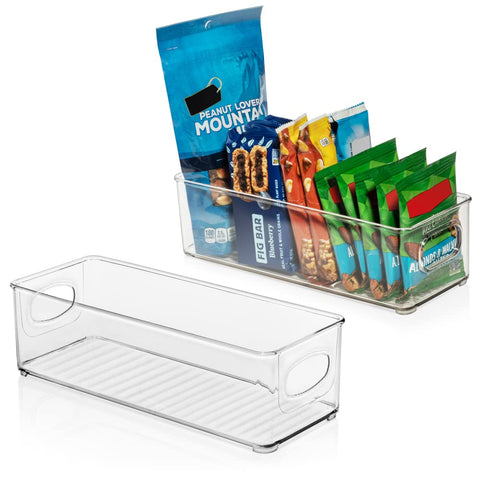 ClearSpace fridge storage bin in clear body keeps contents visible.