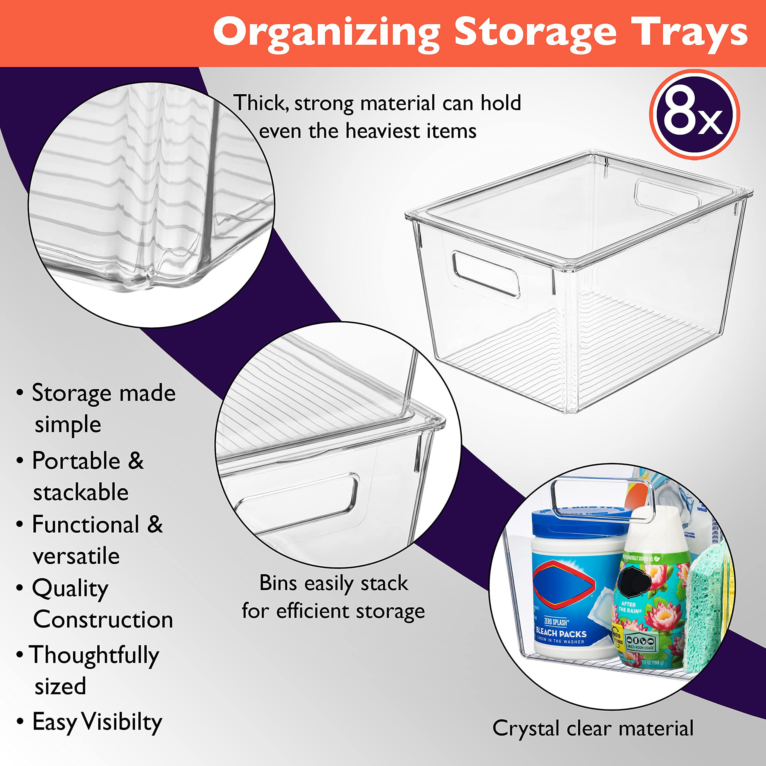 ClearSpace pantry organization bin keeps snacks and lids neatly grouped.