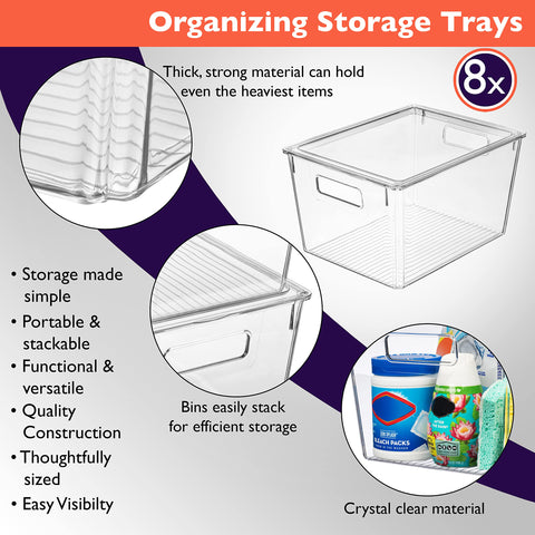 ClearSpace pantry organization bin keeps snacks and lids neatly grouped.