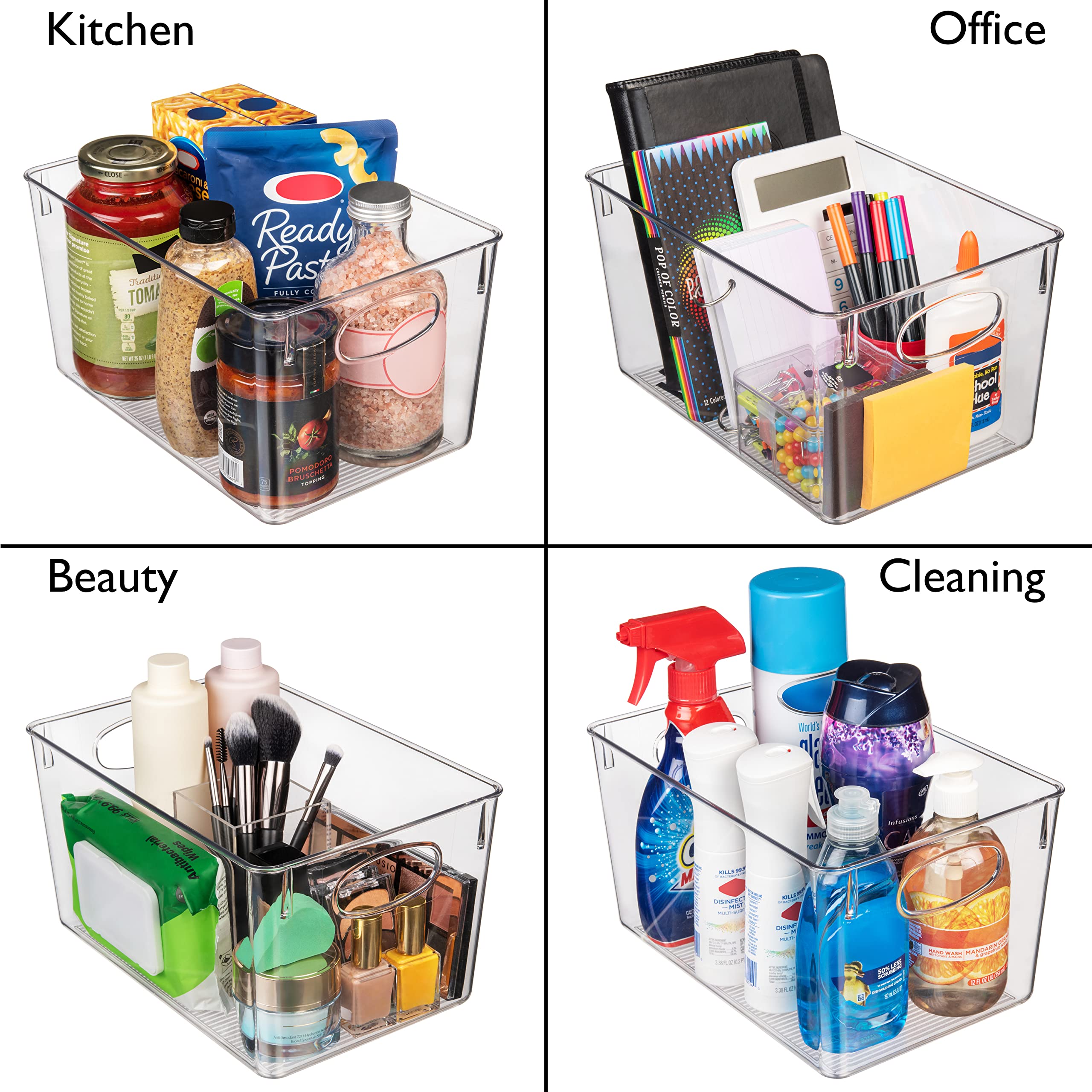 ClearSpace portable storage bin with easy-grip handles for versatile use.