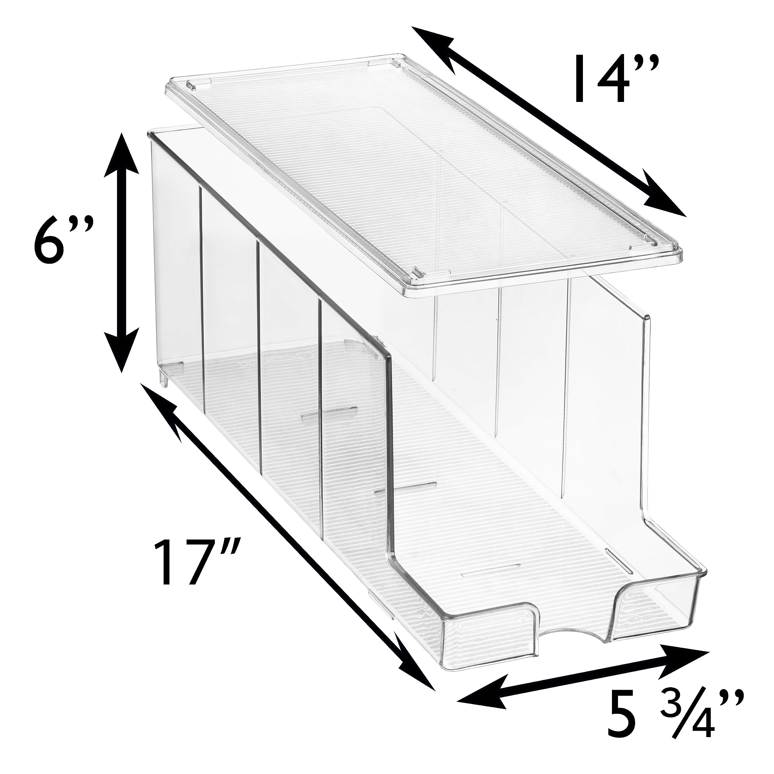 ClearSpace stackable fridge organizer shown with two units saving pantry space.