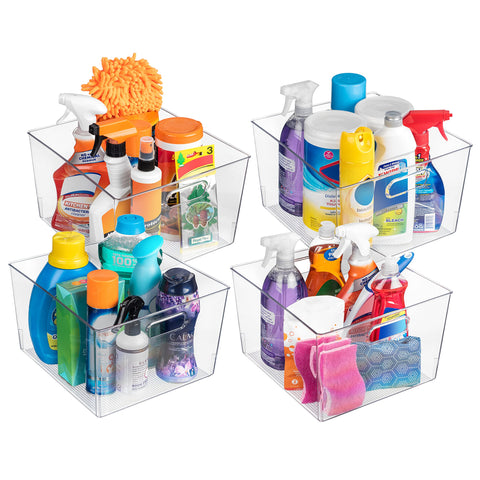 ClearSpace storage bins with built-in handles for portable organization