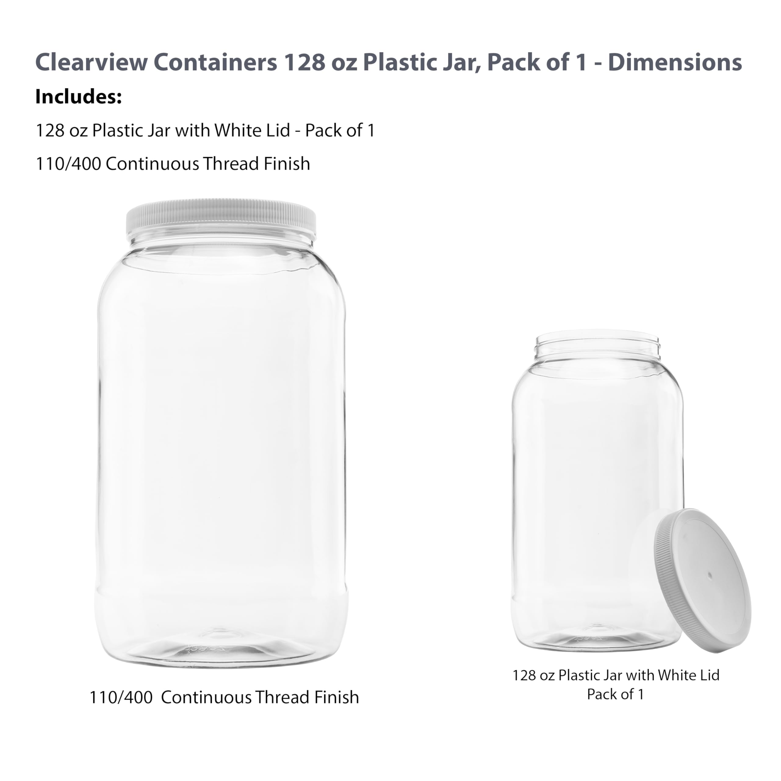 CLEARVIEW CONTAINERS shatter-proof plastic jar demonstrates durable construction