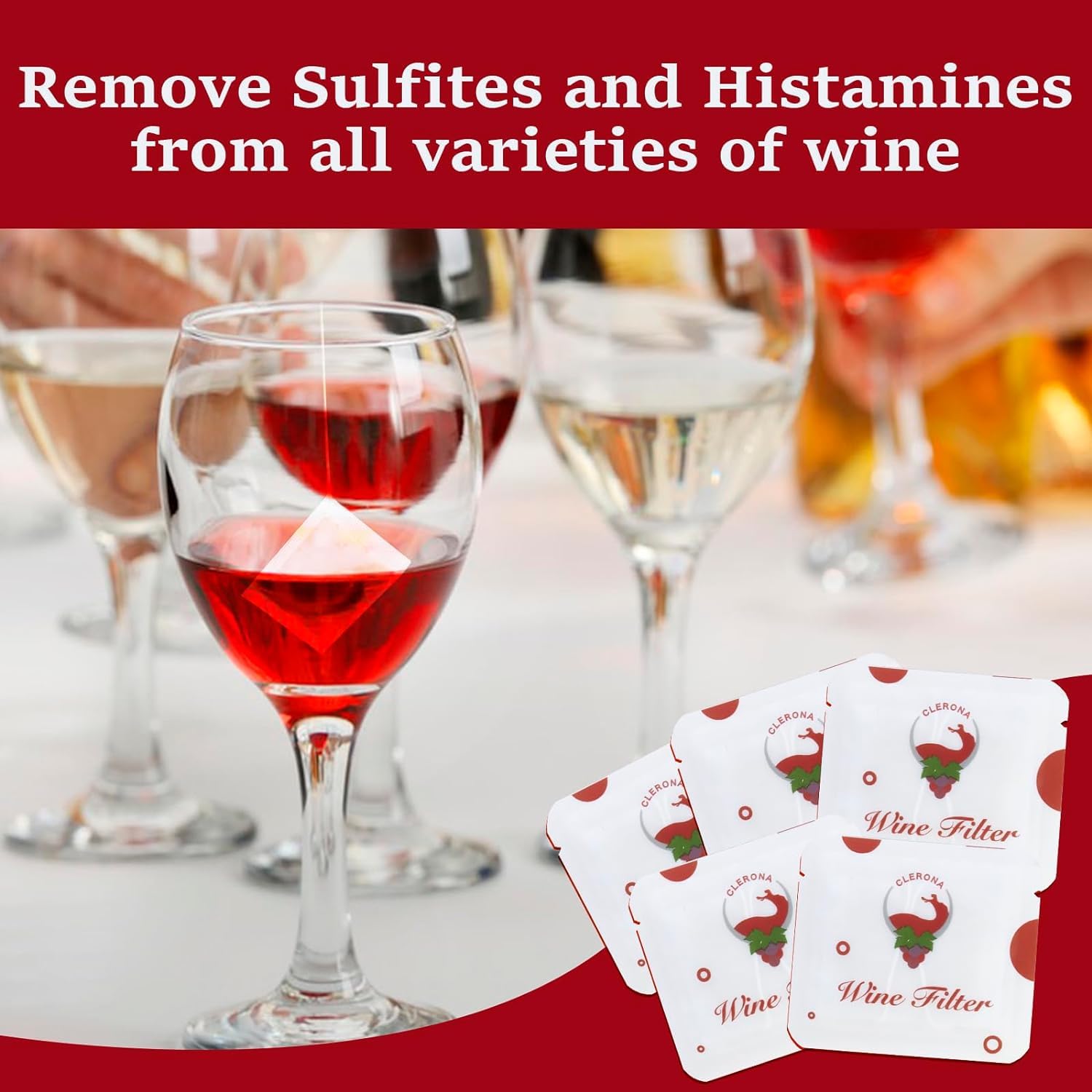 Clerona filter used with champagne for a smoother tasting experience