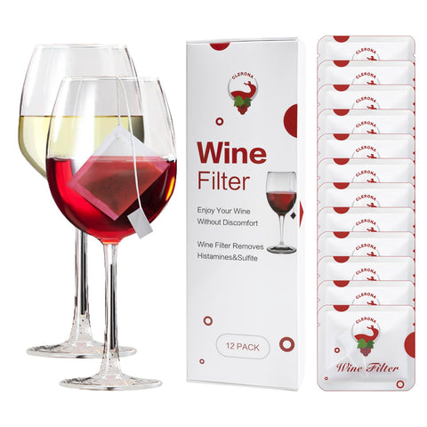 Clerona wine filters 12-pack box ready for at-home purification