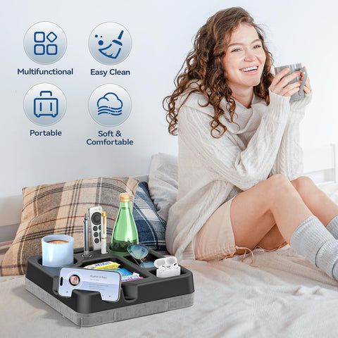 CLESOO portable couch tray outdoors for picnic lounging.