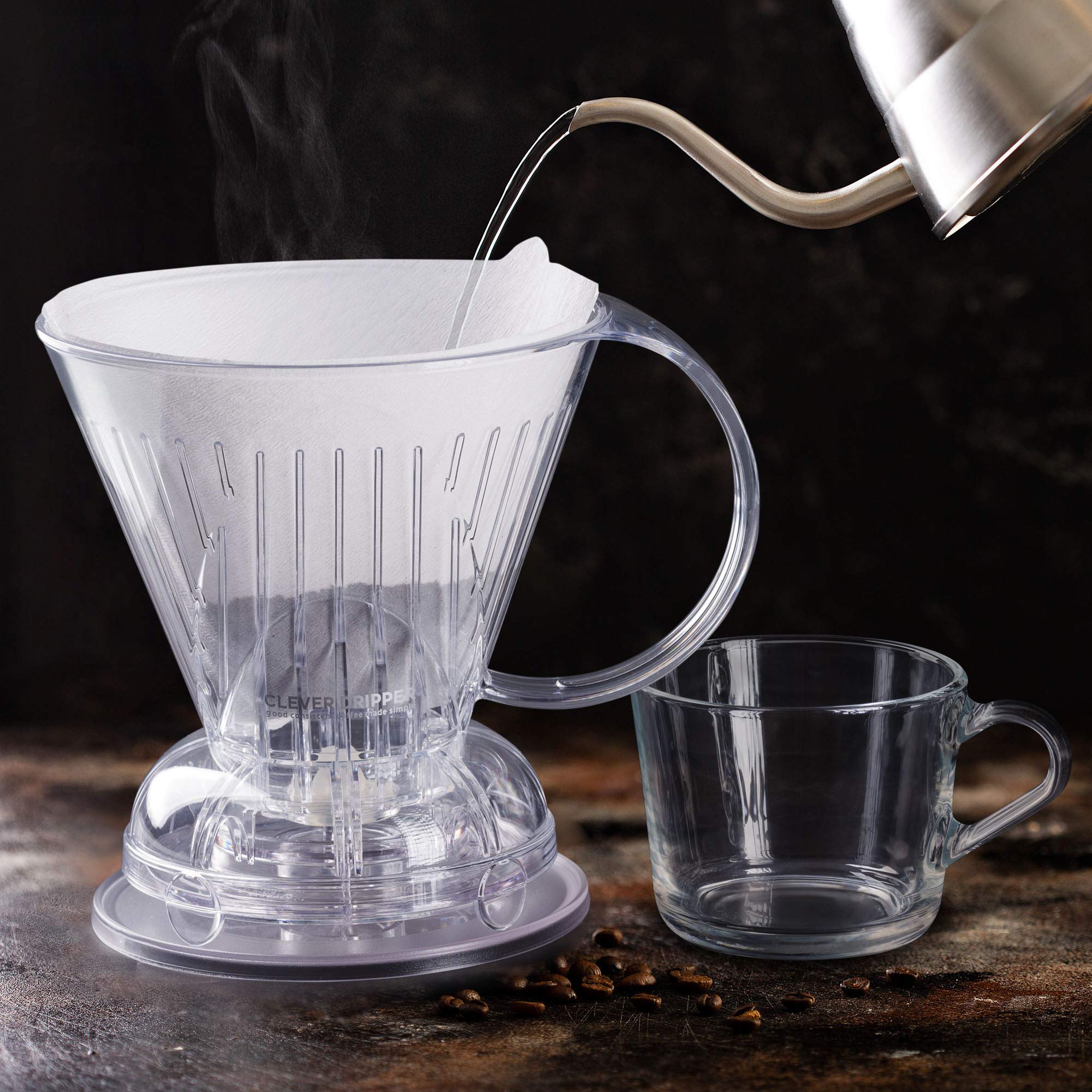 Clever Coffee Dripper 18 oz capacity fits mugs and travel cups