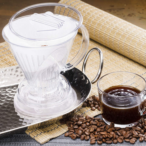 Clever Coffee Dripper with coaster and lid for tidy setup