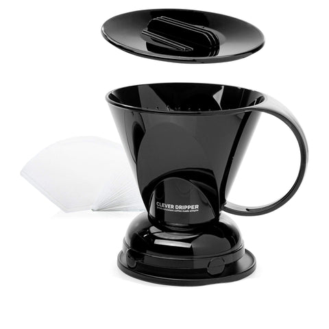 Clever Coffee Dripper front view highlighting 18 oz capacity for bold brews