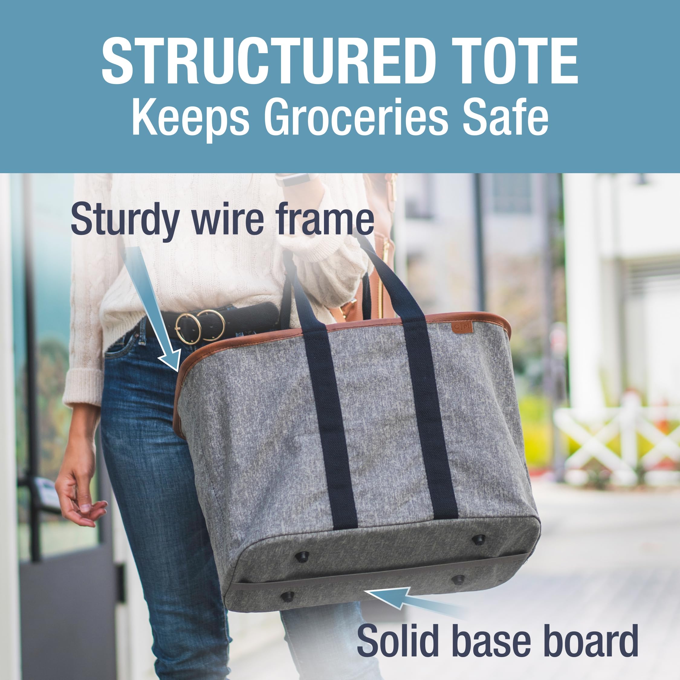 CleverMade Collapsible LUXE Tote folded compactly for easy storage