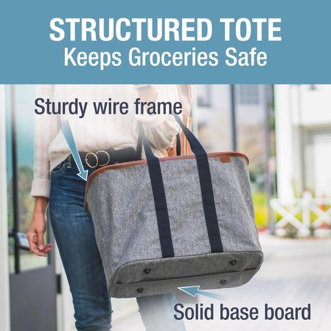CleverMade Collapsible LUXE Tote folded compactly for easy storage