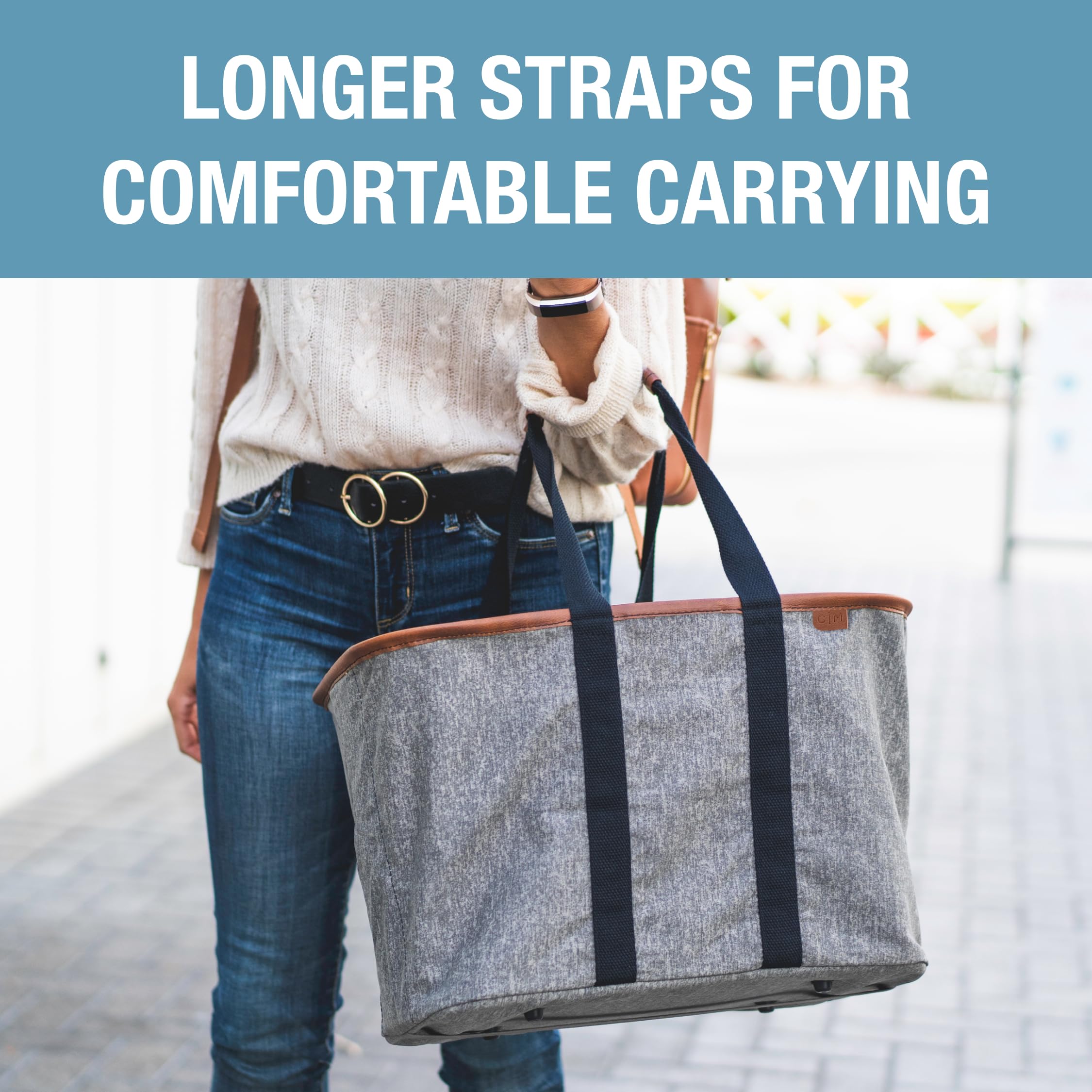 CleverMade Collapsible LUXE Tote for beach or picnic outings