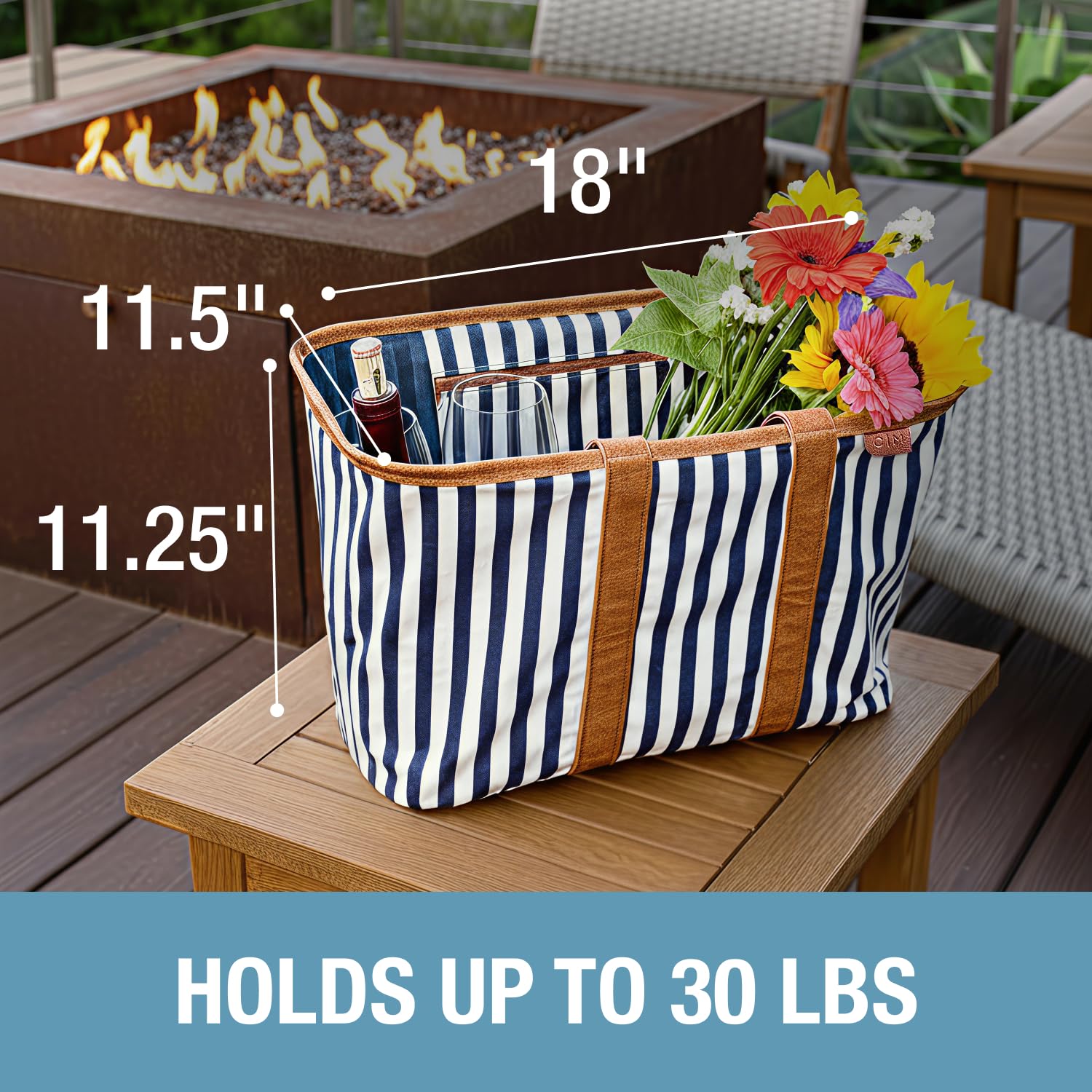 CleverMade Luxe Tote long handles for comfortable, hands-free carrying.