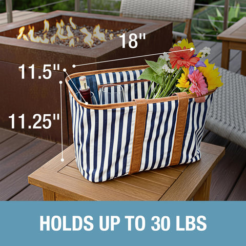 CleverMade Luxe Tote long handles for comfortable, hands-free carrying.