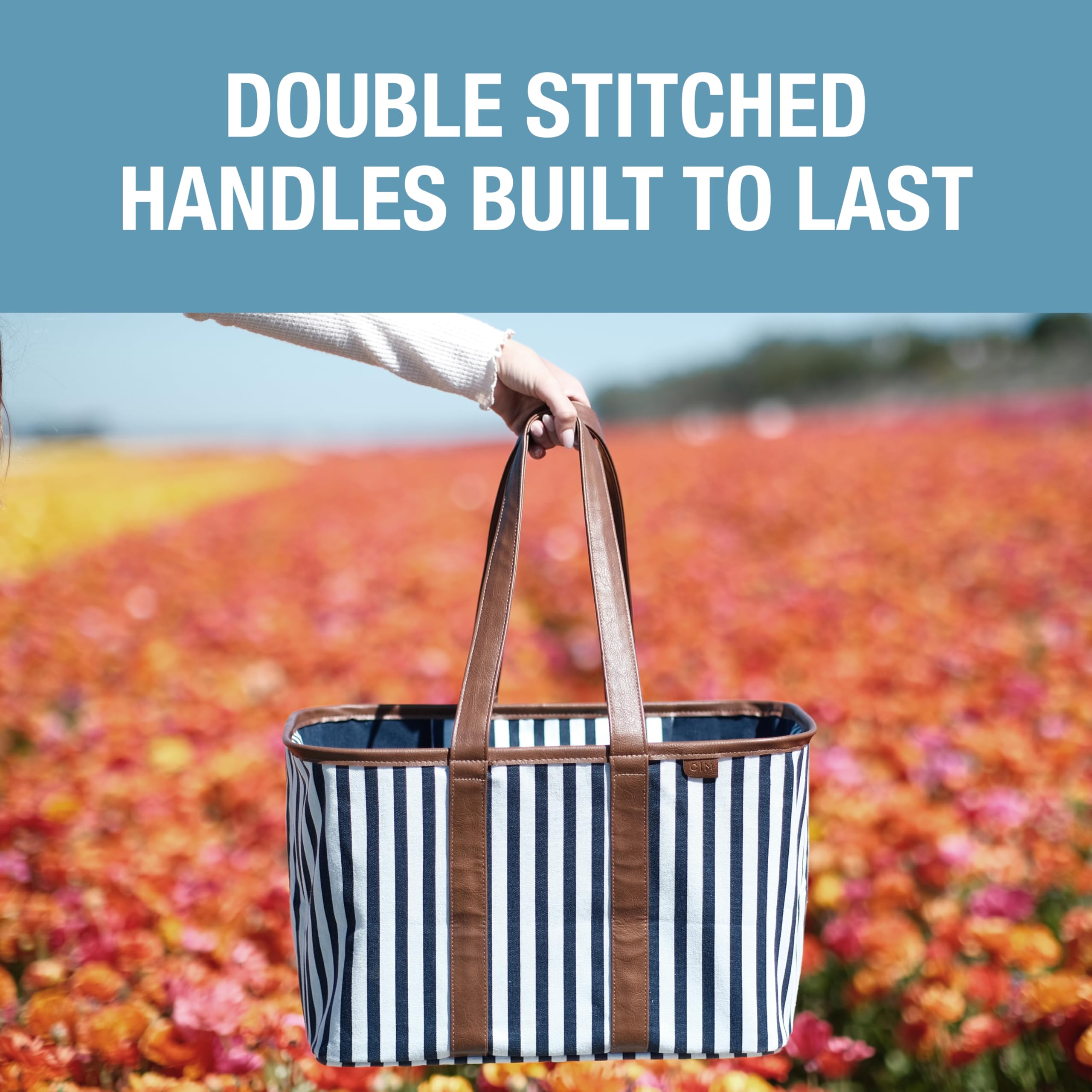 CleverMade tote with stability feet keeps contents upright.
