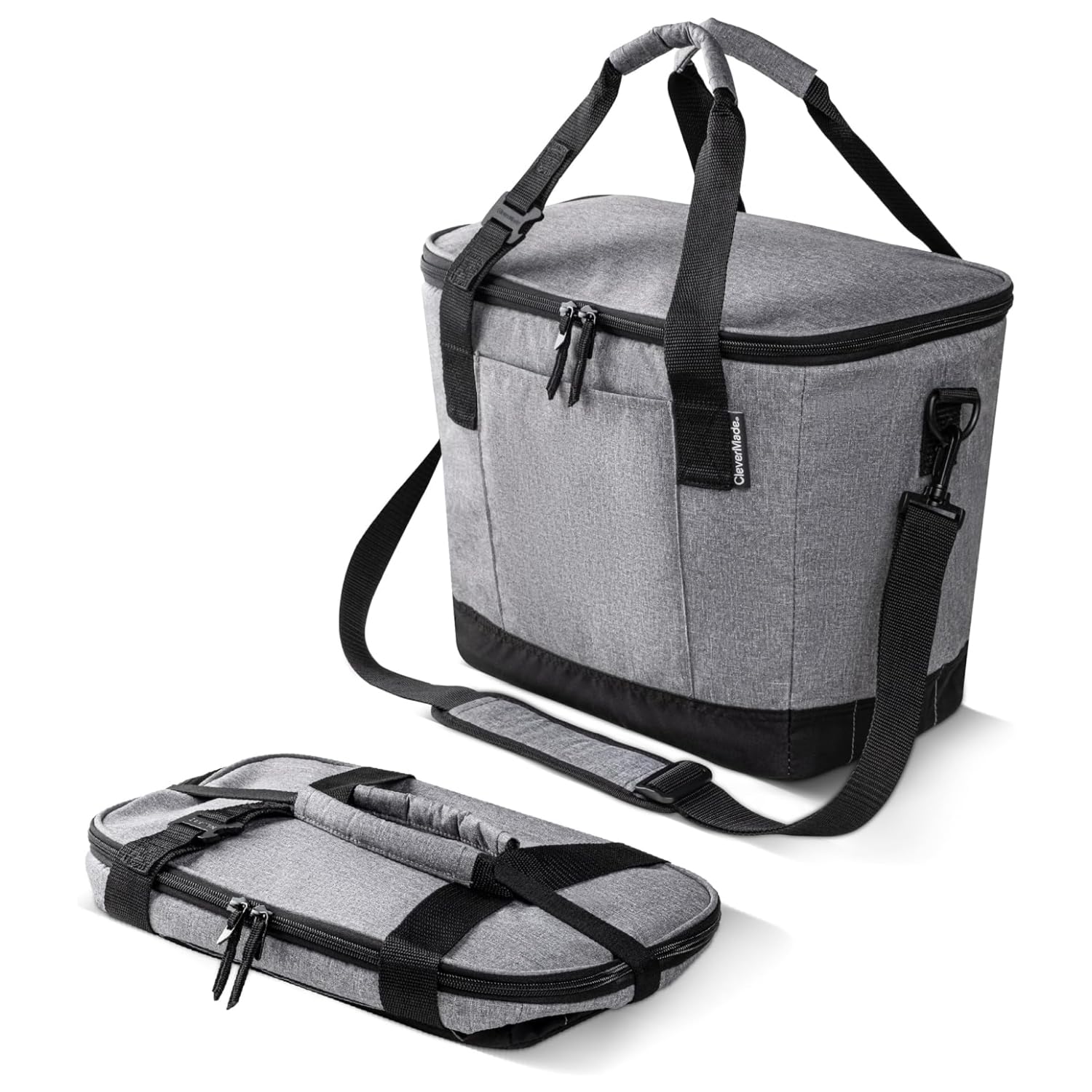 CleverMade Tahoe collapsible cooler showing 30 can capacity for travel