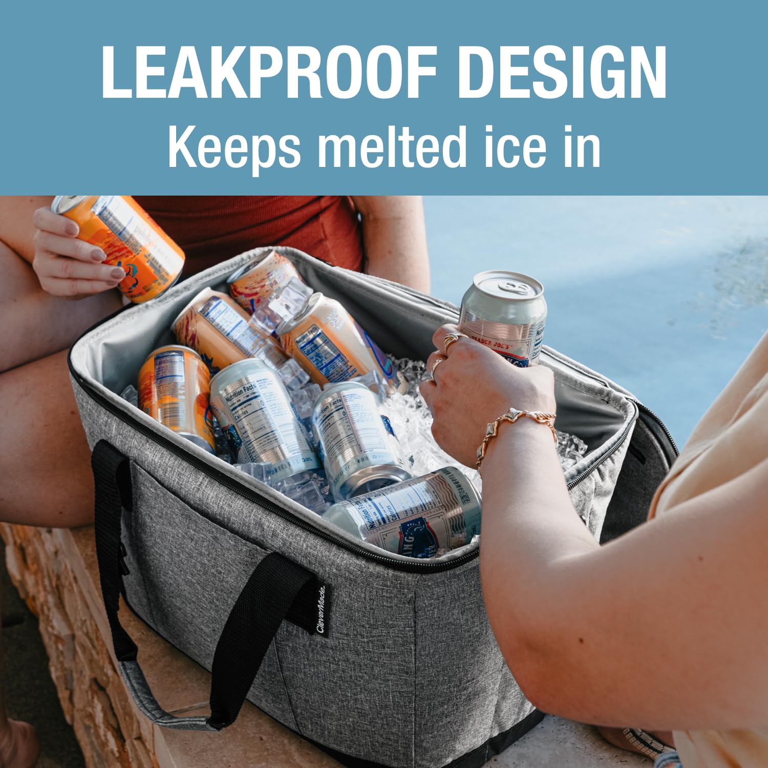CleverMade Tahoe cooler folded flat for compact packing.