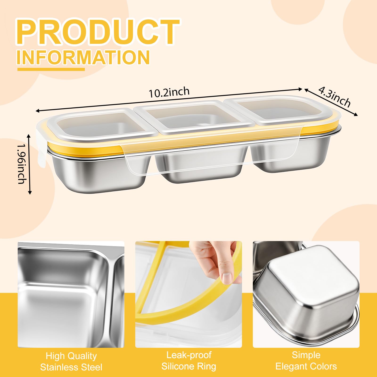 CLFORLORGN leak-proof lid keeps sauces secure in the snack containers